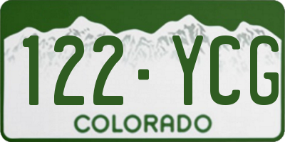 CO license plate 122YCG