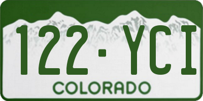 CO license plate 122YCI