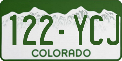 CO license plate 122YCJ