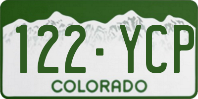 CO license plate 122YCP