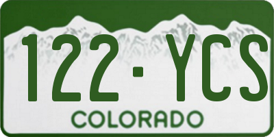 CO license plate 122YCS