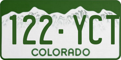 CO license plate 122YCT