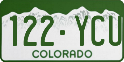 CO license plate 122YCU