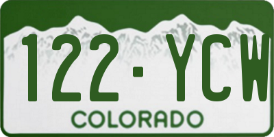 CO license plate 122YCW