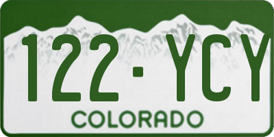 CO license plate 122YCY