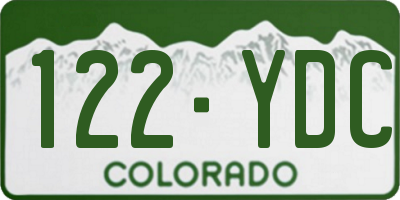 CO license plate 122YDC