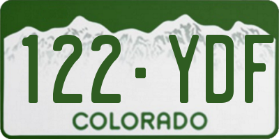 CO license plate 122YDF