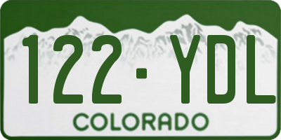 CO license plate 122YDL