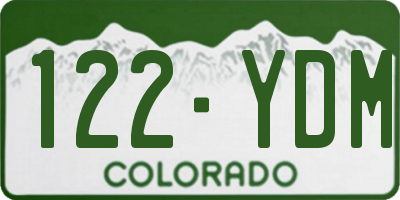 CO license plate 122YDM