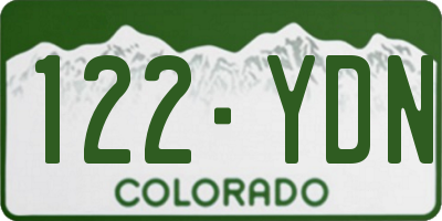 CO license plate 122YDN