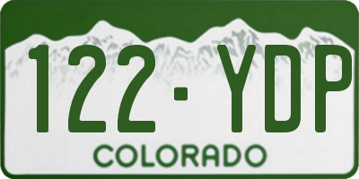 CO license plate 122YDP