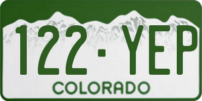 CO license plate 122YEP