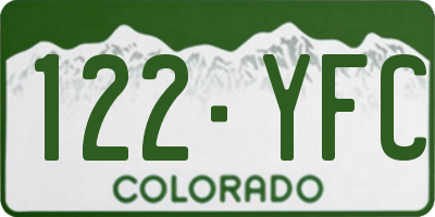CO license plate 122YFC