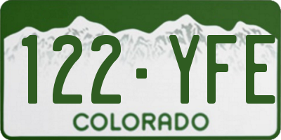 CO license plate 122YFE