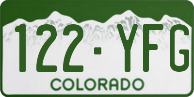 CO license plate 122YFG