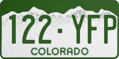 CO license plate 122YFP