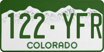 CO license plate 122YFR
