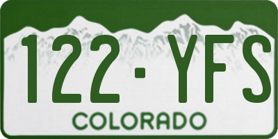 CO license plate 122YFS
