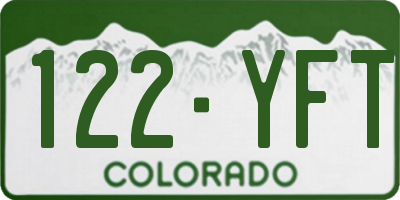 CO license plate 122YFT