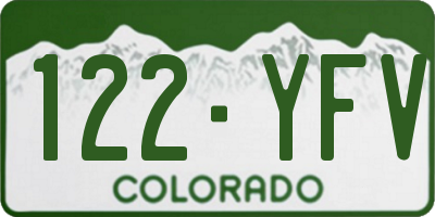 CO license plate 122YFV