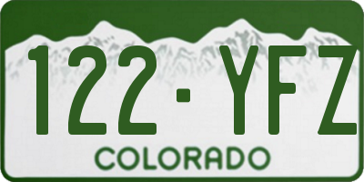 CO license plate 122YFZ