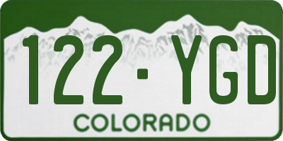 CO license plate 122YGD