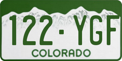 CO license plate 122YGF
