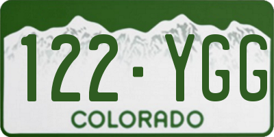 CO license plate 122YGG