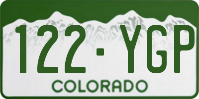 CO license plate 122YGP