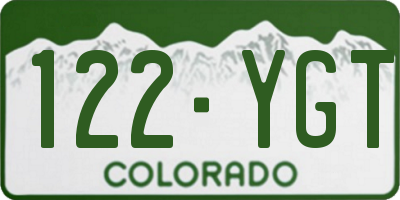 CO license plate 122YGT