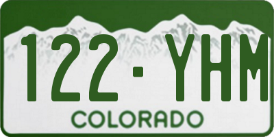CO license plate 122YHM