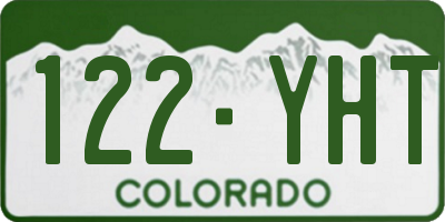 CO license plate 122YHT