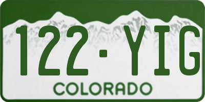 CO license plate 122YIG