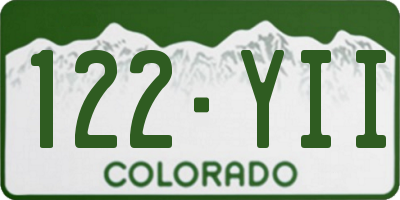CO license plate 122YII