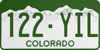 CO license plate 122YIL