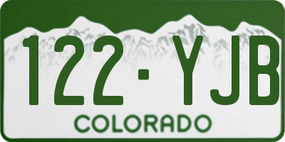 CO license plate 122YJB