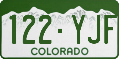 CO license plate 122YJF