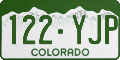 CO license plate 122YJP