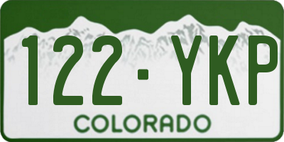 CO license plate 122YKP