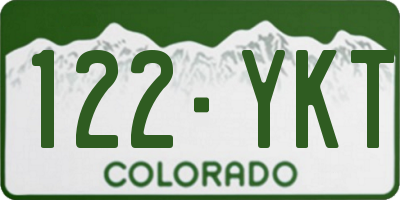 CO license plate 122YKT