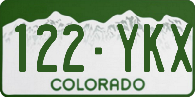 CO license plate 122YKX