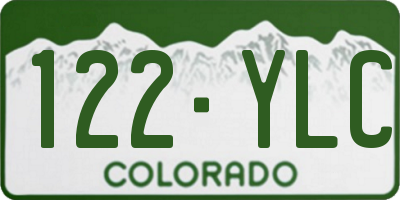 CO license plate 122YLC