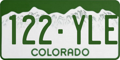 CO license plate 122YLE