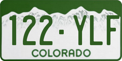 CO license plate 122YLF