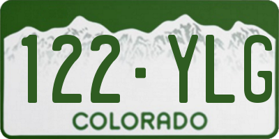 CO license plate 122YLG