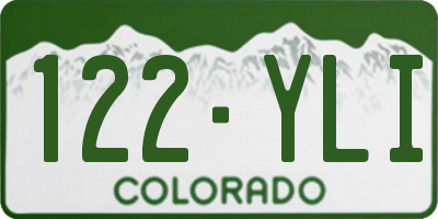 CO license plate 122YLI