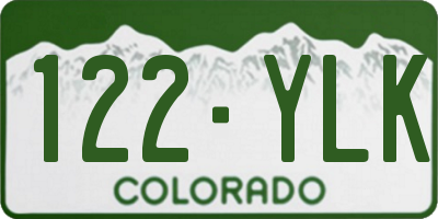 CO license plate 122YLK