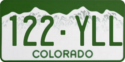 CO license plate 122YLL