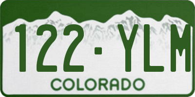 CO license plate 122YLM