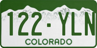 CO license plate 122YLN